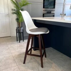 Fusion Living Soho White Plastic Bar Stool -Dunelm Shop 30960578