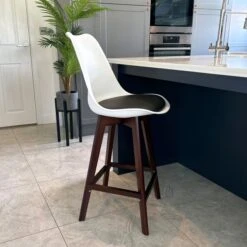 Fusion Living Soho White Plastic Bar Stool -Dunelm Shop 30960580