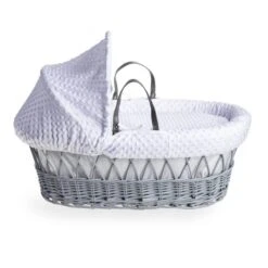 Clair De Lune Dimple Wicker Moses Basket With Deluxe Grey Rocking Stand -Dunelm Shop 30961422 alt02