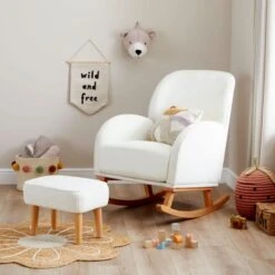 Freya Boucle Nursing Chair With Stool