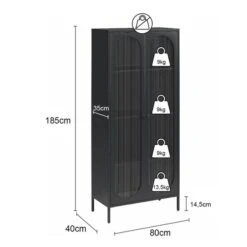 Luna Tall Fluted Sideboard, Glass -Dunelm Shop 30965179 alt09