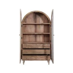 Indus Valley Atomic 2 Door Glass Cabinet, White Wash -Dunelm Shop 30965891 alt03