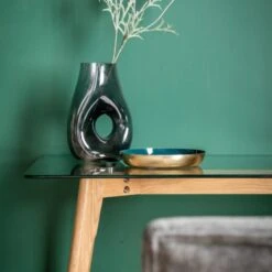 Return - Brea Desk, Oak And Glass -Dunelm Shop 30968712 alt01