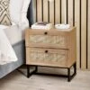 Return - Hollis 2 Drawer Bedside Table, Oak -Dunelm Shop 30968717
