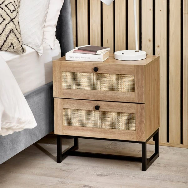 Return - Hollis 2 Drawer Bedside Table, Oak 3 Return - Hollis 2 Drawer Bedside Table, Oak