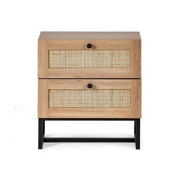 Return - Hollis 2 Drawer Bedside Table, Oak 4 Return - Hollis 2 Drawer Bedside Table, Oak - Image 2