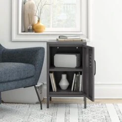 Return - Bradford Metal Locker End Table, Grey -Dunelm Shop 30977125 alt03