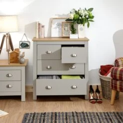 Return - Lancaster 4 Drawer Chest, Grey -Dunelm Shop 30978255 alt01