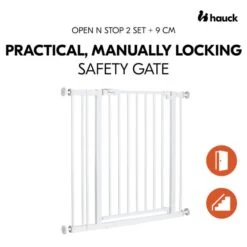 Hauck Open N Stop​ Stair Gate 2 Set With 9cm Extension -Dunelm Shop 30981448 alt01
