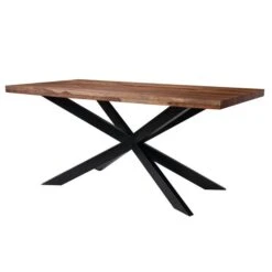 Indus Valley Logan 6 Seater Dining Table With 6 Faux Leather Chairs -Dunelm Shop 30985759 alt02