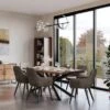 Indus Valley Logan 6 Seater Dining Table With 6 Faux Leather Chairs -Dunelm Shop 30985768