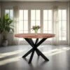 Indus Valley Logan 4 Seater Round Dining Table -Dunelm Shop 30985783