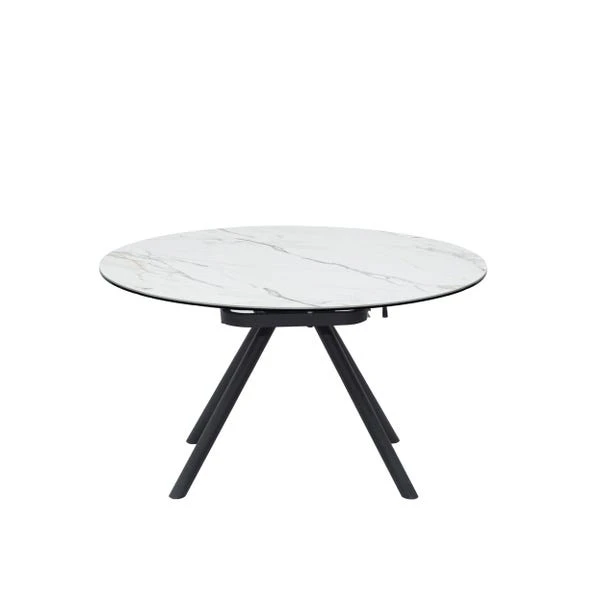 Indus Valley Camden Extendable 4-6 Seater Round Ceramic Rounded Legs Dining Table 5 Indus Valley Camden Extendable 4-6 Seater Round Ceramic Rounded Legs Dining Table - Image 3