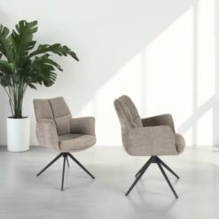 Indus Valley Camden Swivel Dining Chair, Chenille -Dunelm Shop 30988217