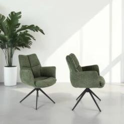 Indus Valley Camden Swivel Dining Chair, Chenille -Dunelm Shop 30988221