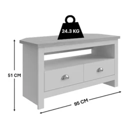 Return - Lancaster Corner TV Stand For TV's Up To 42", Grey -Dunelm Shop 30989857 alt09