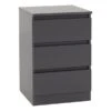 Return - Walker 3 Drawer Bedside Table, Grey -Dunelm Shop 30989890