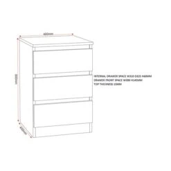 Return - Walker 3 Drawer Bedside Table, Grey -Dunelm Shop 30989890 alt09