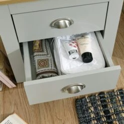 Return - Lancaster 2 Drawer Bedside Table, Grey -Dunelm Shop 30991210 alt03