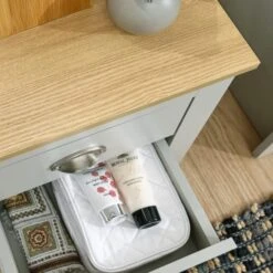 Return - Lancaster 2 Drawer Bedside Table, Grey -Dunelm Shop 30991210 alt04